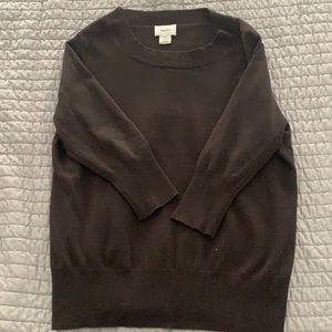 Neumann Marcus Cashmere 1X Chocolate Brown 3/4 sleeve Sweeter